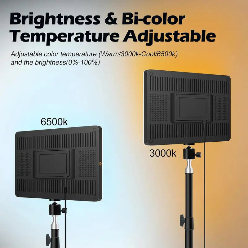 LED Video Lights for Photography and Streaming with Tripod - Selfie & Studio Lamp