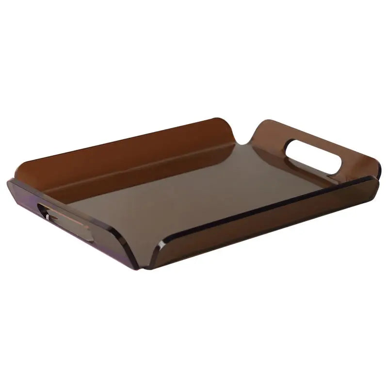 Acrylic Serving Tray with Handles for Food Drink Cosmetics Spill-Proof Organizer