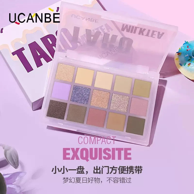 15 Shades Eyeshadow Palette - Purple Chameleon Glitter Matte Eye Makeup