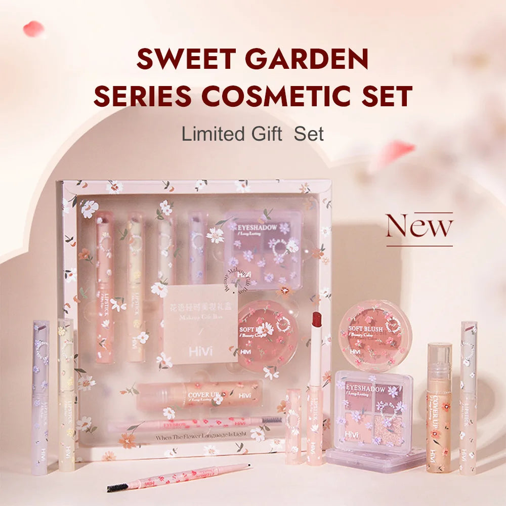 8-Piece Makeup Set with Lipstick Concealer Eyeshadow Blush & Eyebrow Tools