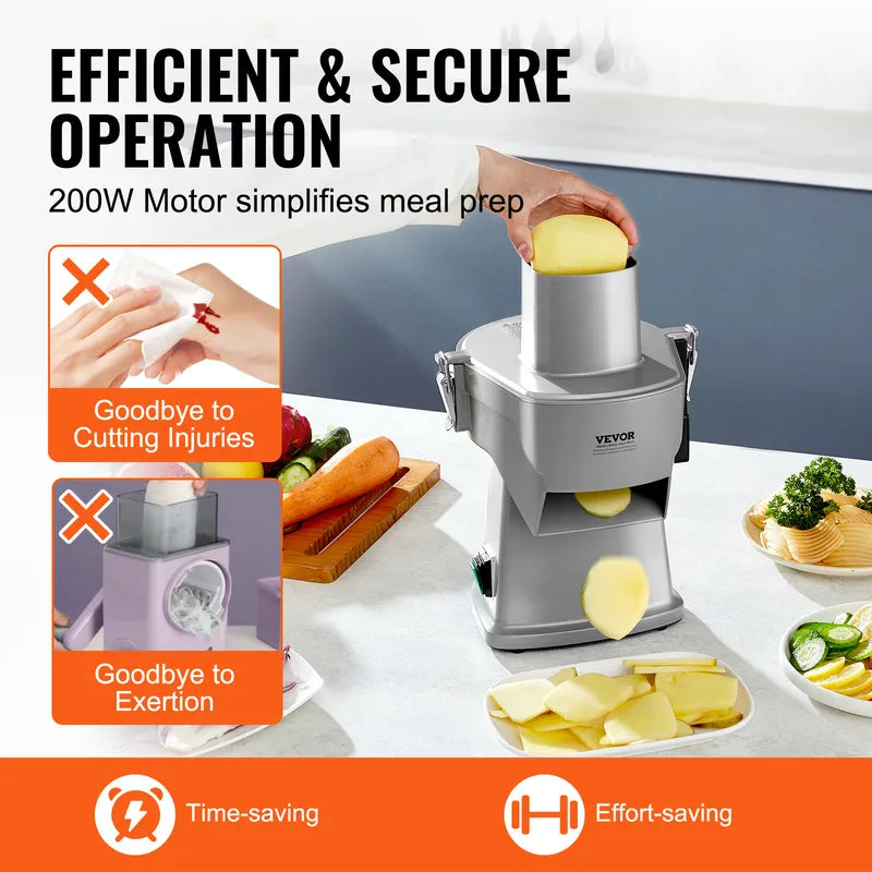 Electric Vegetable Slicer 4-in-1 Food Chopper for Slicing Shredding Dicing