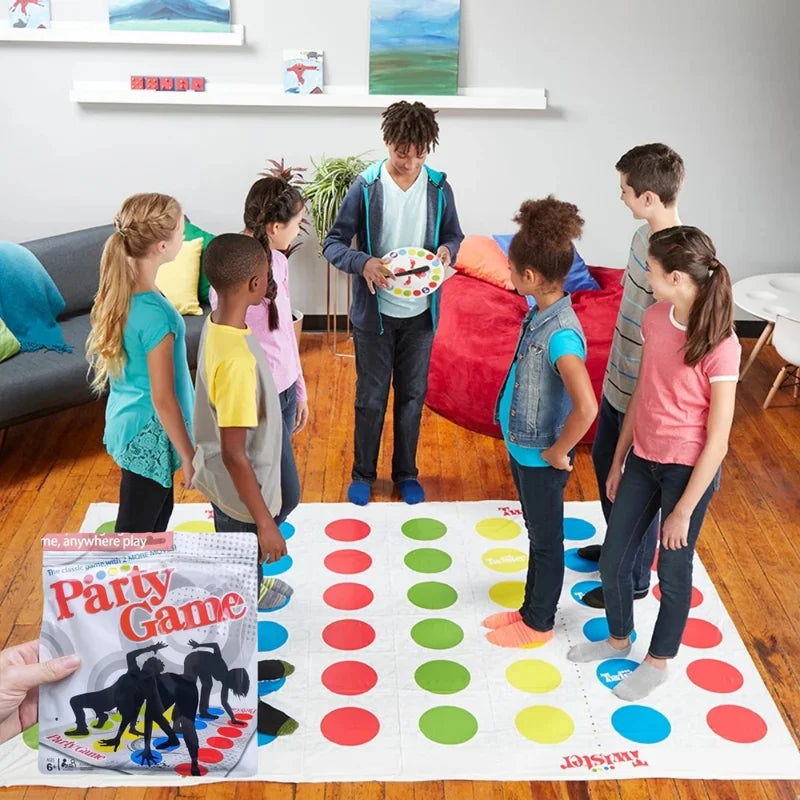 Family Indoor Outdoor Twister Party Game - Body Twisting Interactive Group Sports Toy