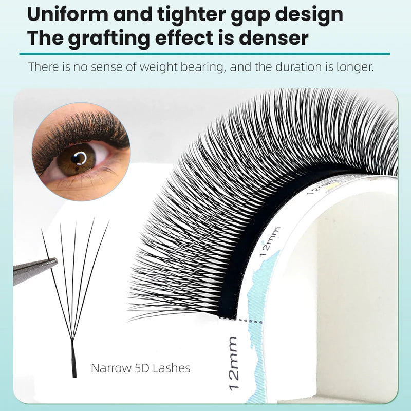 False Eyelash Extensions W Style Premade Fans for Natural Lash Look