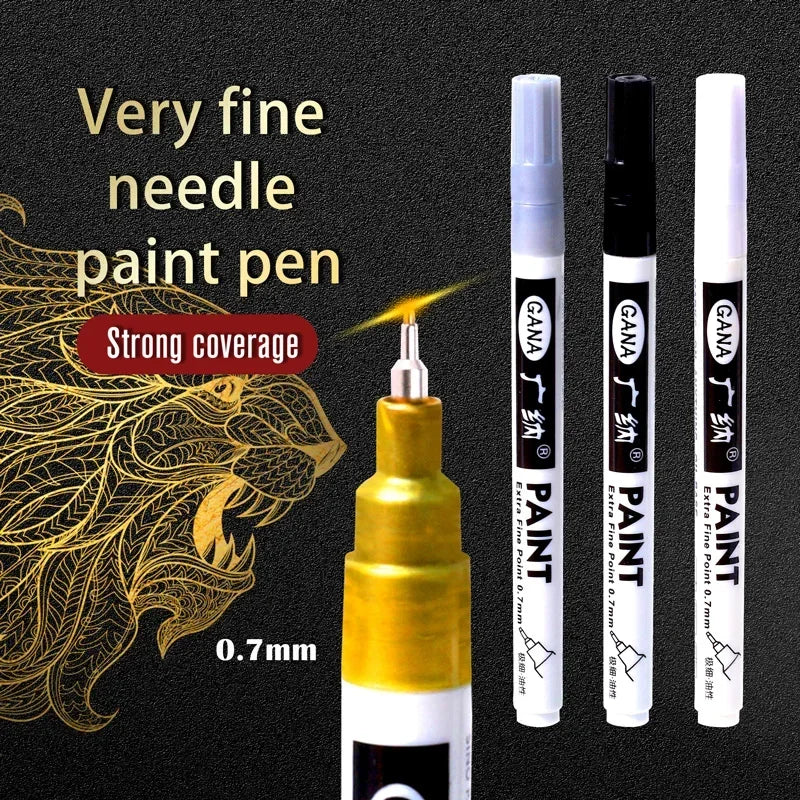 4-Piece Oil-Based Permanent Paint Markers Set - Waterproof, 0.7mm Fine Tip for Rock, Wood, Metal, Canvas