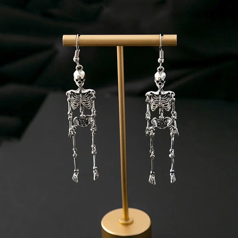Halloween Skeleton Skull Earrings for Women Punk Style Holiday Jewelry