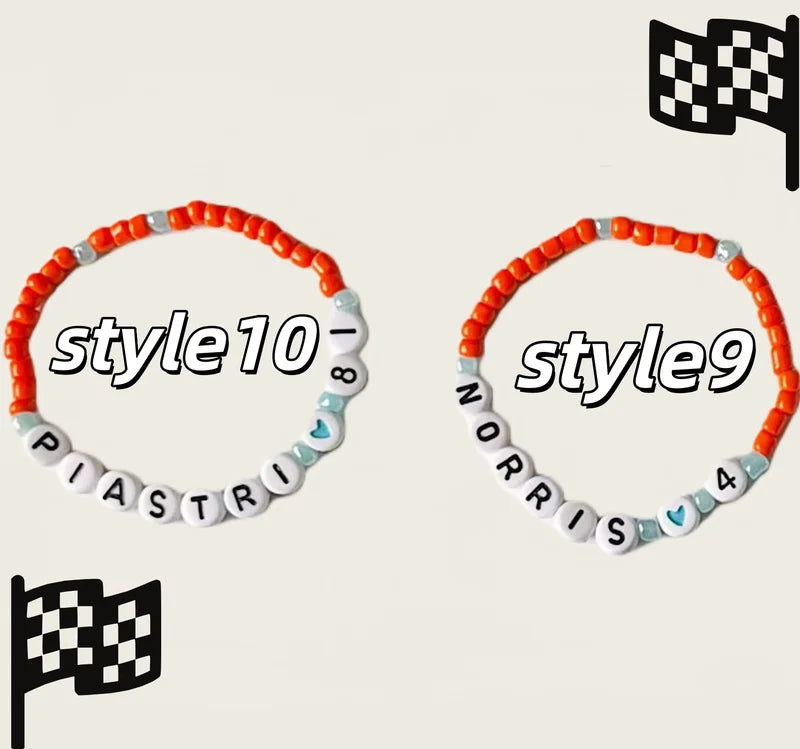 Handmade F1 Grid Inspired Beaded Friendship Bracelet Creative Gift