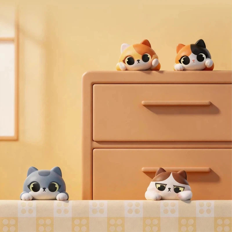 Cute Cat Mini Figures Blind Box Anime Phone & PC Ornaments Set - Doll Decorations