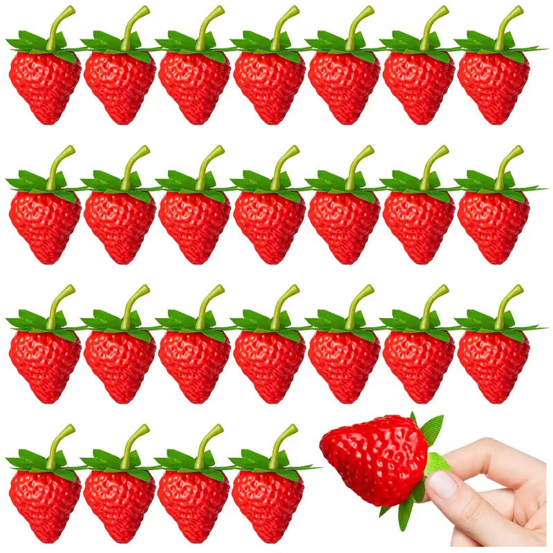 Artificial Strawberry Fake Plastic Fruit for Photography & Decor - 10/20 Pcs