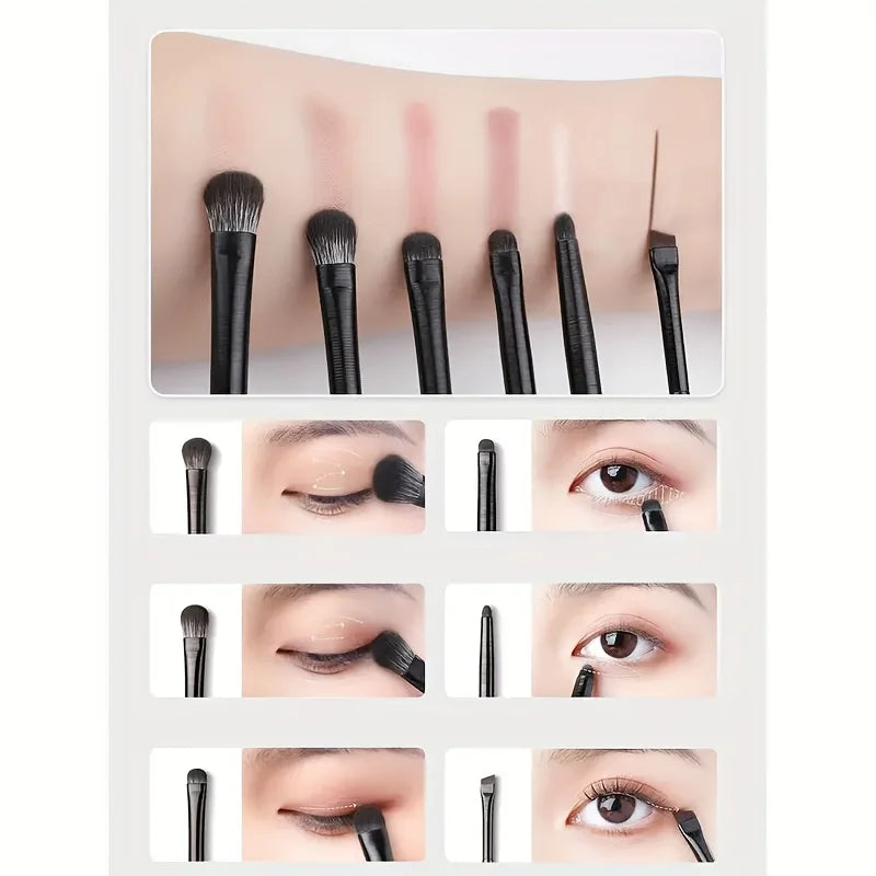 Soft Bristle Eye Makeup Brush Set - Eye Shadow, Blending & Detail Brushes