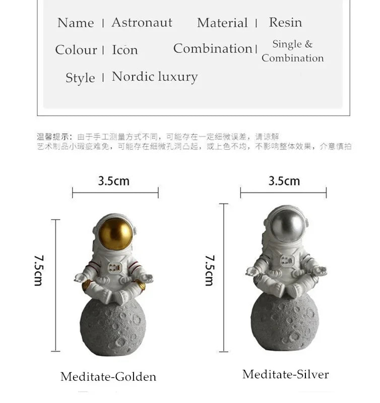 3-Piece Astronaut Desktop Decoration Set - Cute Model Little Astronauts for Car & Home