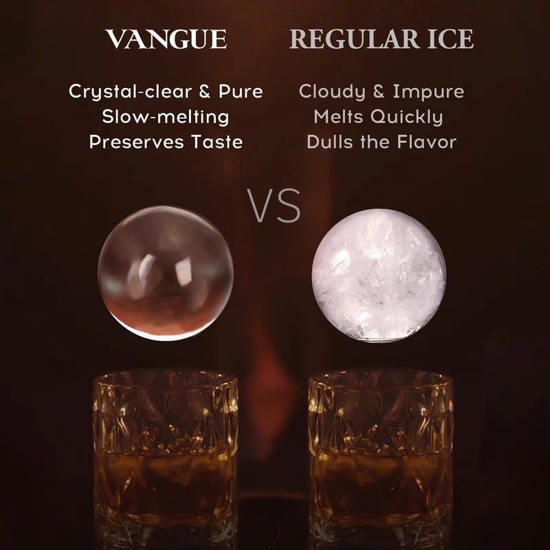 Large Crystal Clear Ice Ball Maker - 4 2.4-Inch Sphere Ice Mold for Whiskey & Cocktails