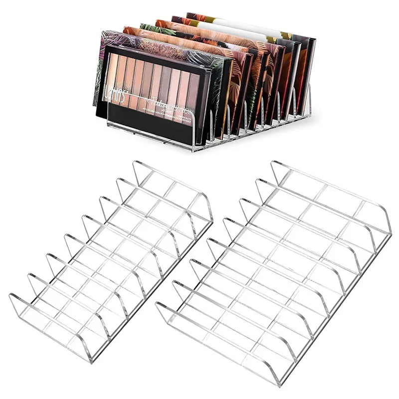 Acrylic Eyeshadow Palette Organizer 7-Section Makeup Storage Holder