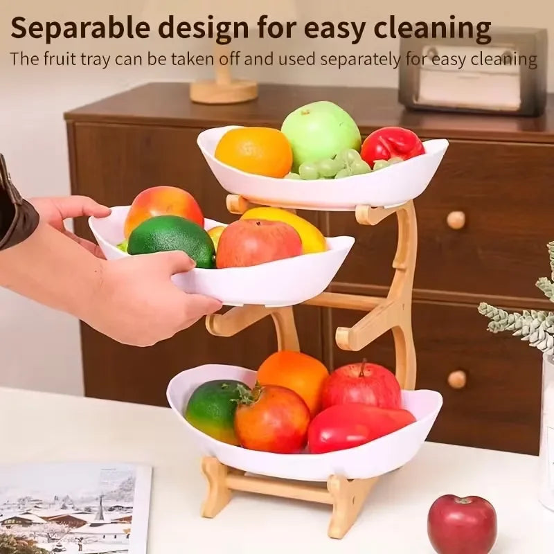 Multi-Use Modern Plastic Fruit Plate - Snack Dish, Cake Stand & Salad Bowl
