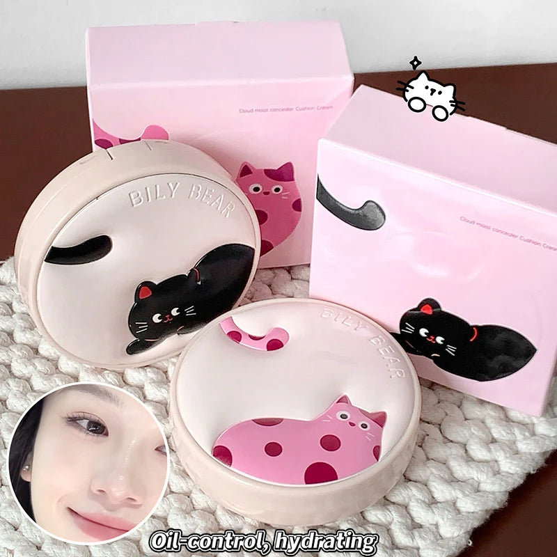 Lightweight Waterproof Cushion Foundation with Concealer - Natural Finish, Long Lasting, Moisturizing Makeup