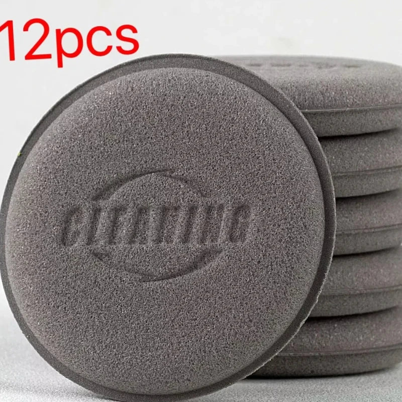 12-Pack Car Waxing Polishing Sponges - High Density Foam Applicator Pads for Auto Detailing