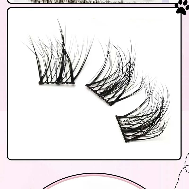 DIY Fluffy Eyelash Clusters Set - Natural Volume Lash Extensions, 10 Rows