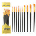 10Pcs Art Paint Brush Set for Acrylic Watercolor Oil & Crafts - Multi-Size Artist Tools