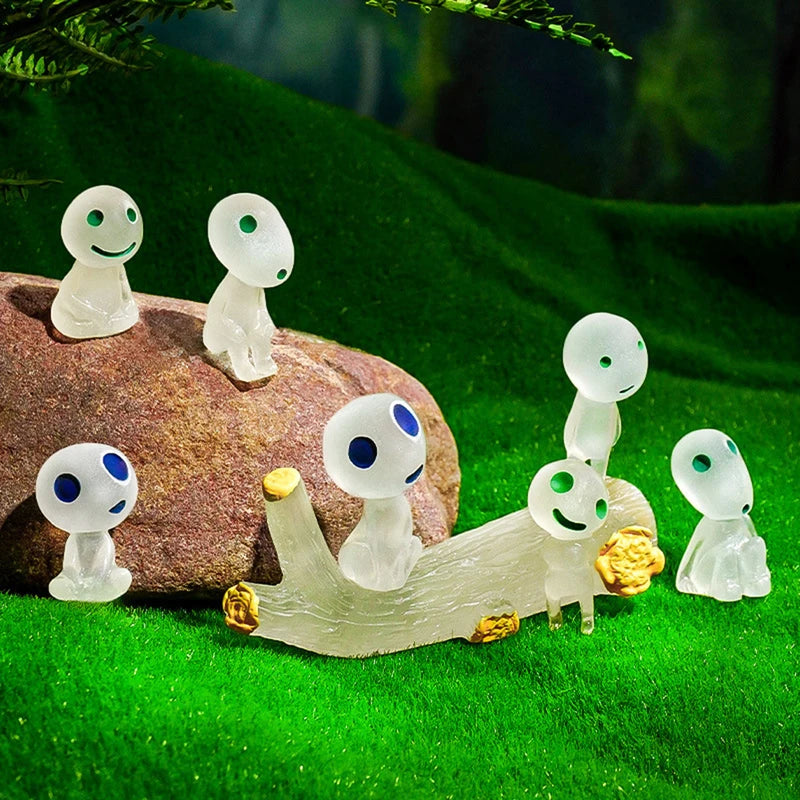 10pcs Fairy Garden Accessories Luminous Ghost Resin Figures for Micro Landscapes