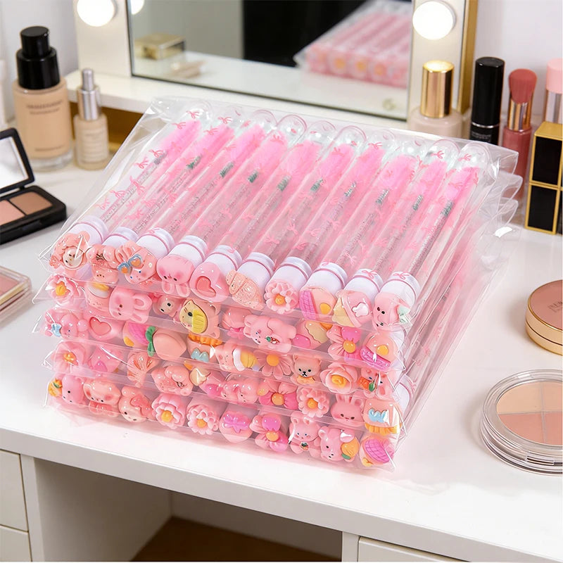 Women Mascara Brush Set with Protective Case - Eyelash & Eyebrow Makeup Tools