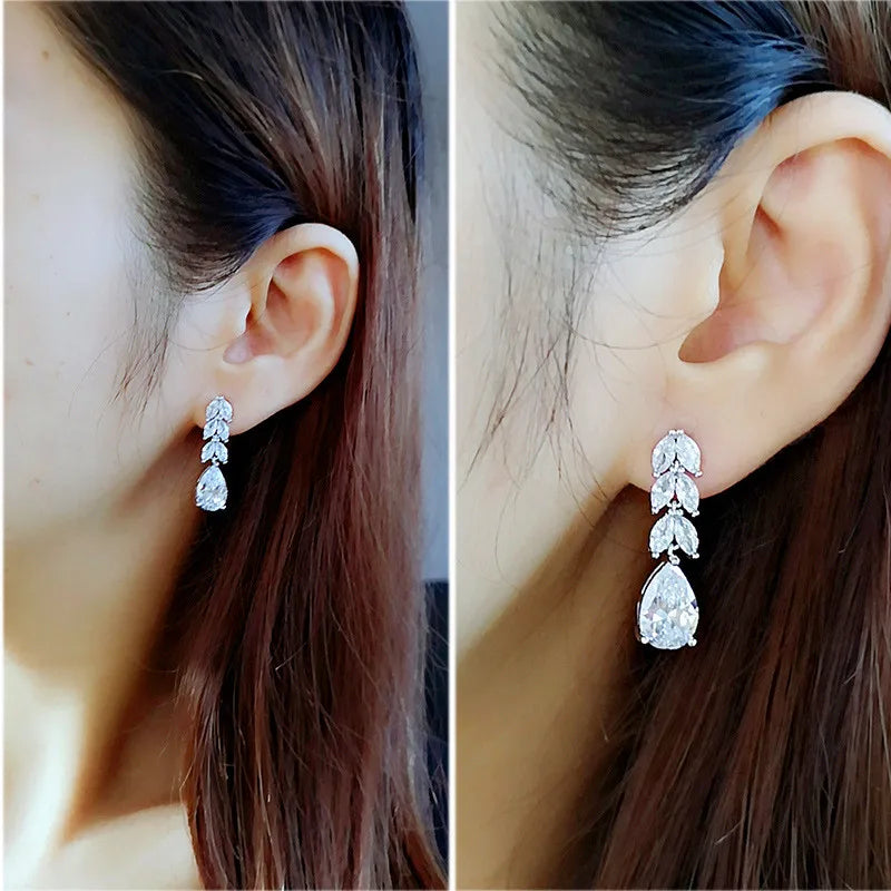 Exquisite Long Tassel Earrings for Women with Rhinestones & AAA Zircon
