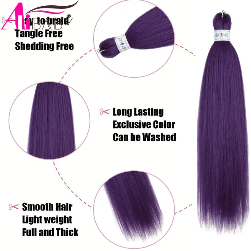 Pre-Stretched Ombre Kanekalon Braiding Hair Extensions - 26 Inch Synthetic Hair for Jumbo Box Braids