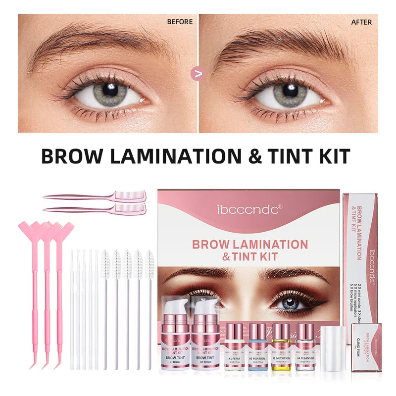 Semi-Permanent Lash & Brow Lift Kit with Tint for Eyelash Perming & Eyebrow Lamination