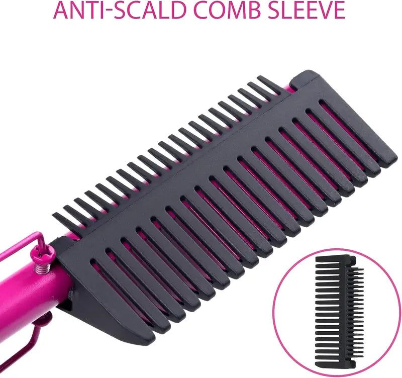 Professional Electric Hot Comb for Hair Styling, Fast Heating, Anti-Scald, Portable