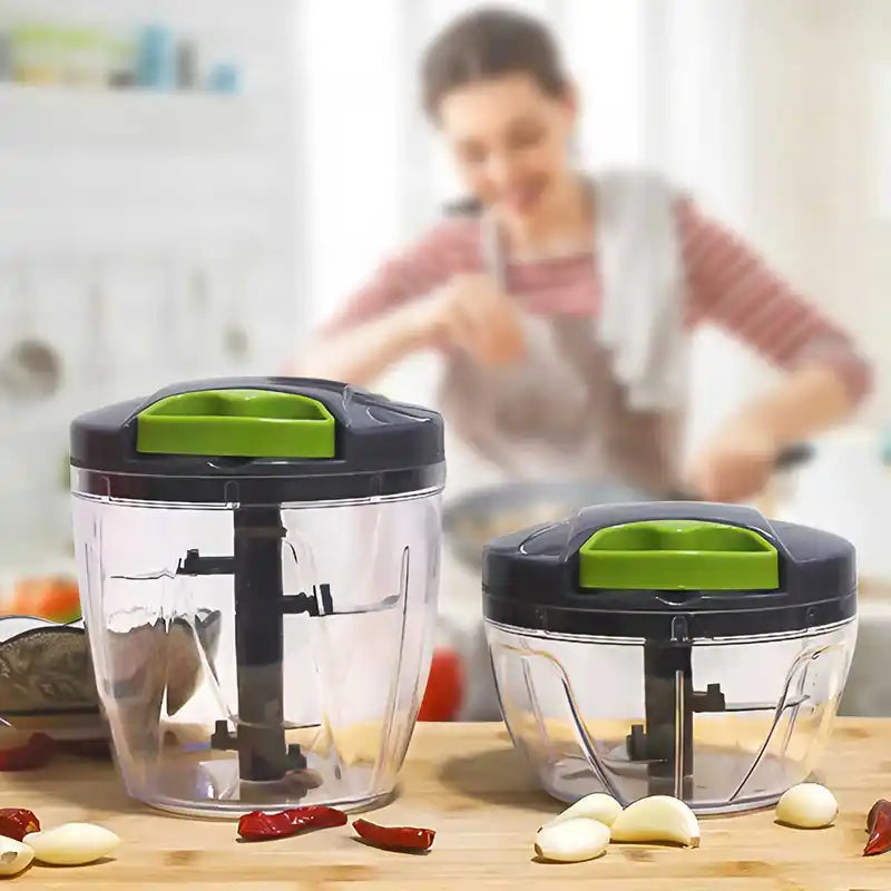 Manual Food Chopper with Pull String 600/1000ml Vegetable & Nut Cutter