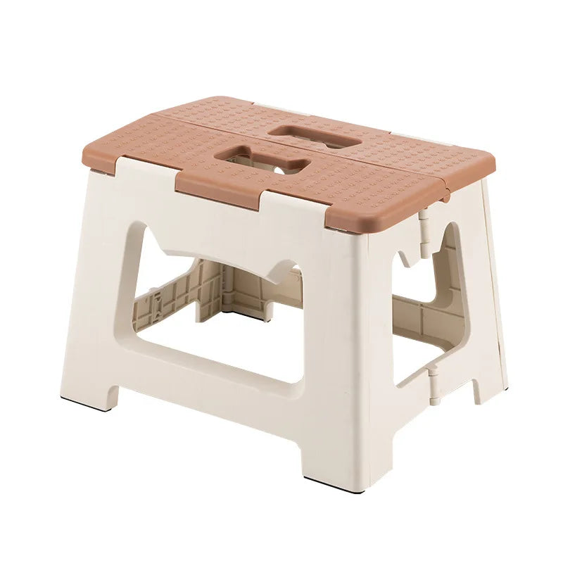 Foldable Portable Stool for Indoor & Outdoor Use - Plastic Folding Chair with Foot Pedal