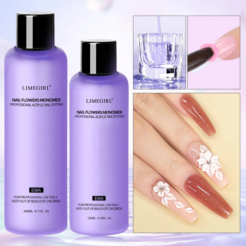 Nail Acrylic Liquid Monomer for Nail Art Extension - 40ml/75ml/120ml/240ml