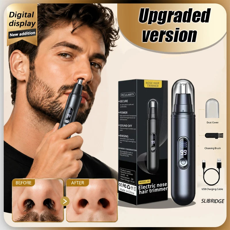 Nose Hair & Ear Trimmer for Facial Hair Removal - Washable & Portable