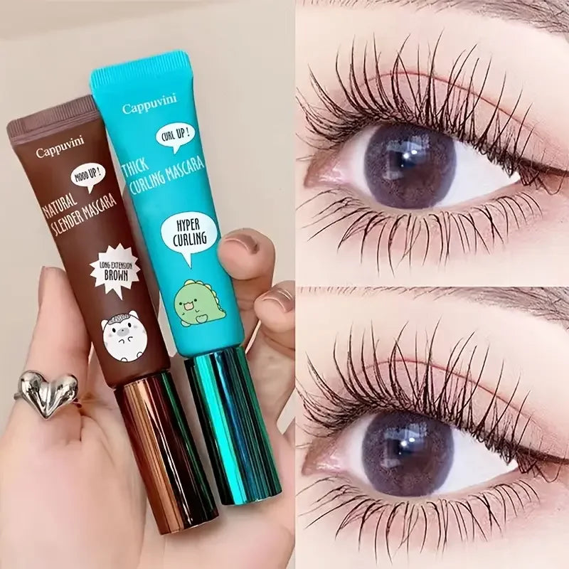 Waterproof & Long-Lasting Curl Mascara Set - Brown & Black Eyelash Makeup
