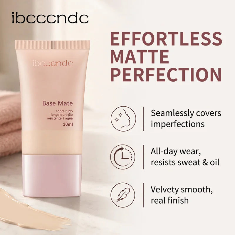 Long-Lasting Waterproof Matte Foundation - Natural Coverage for All Skin Types