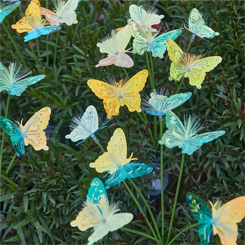 Solar Butterfly Garden Lights Outdoor Waterproof Stake Lights for Yard Pathway Patio - 6 LED