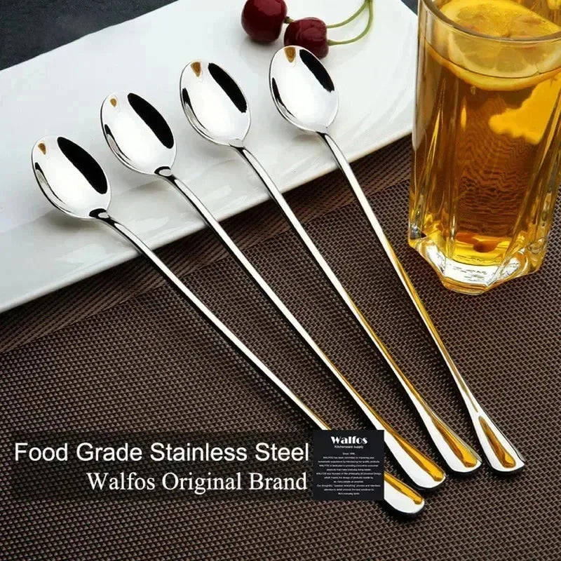 6 Pcs Stainless Steel Iced Tea Spoons Long Handle Coffee Stirring Spoons Dishwasher Safe