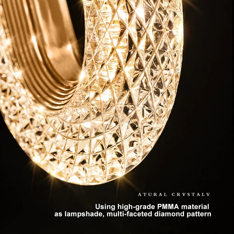 Modern Crystal LED Pendant Light for Indoor Home Decor - Living Room & Bedroom Hanging Lamp