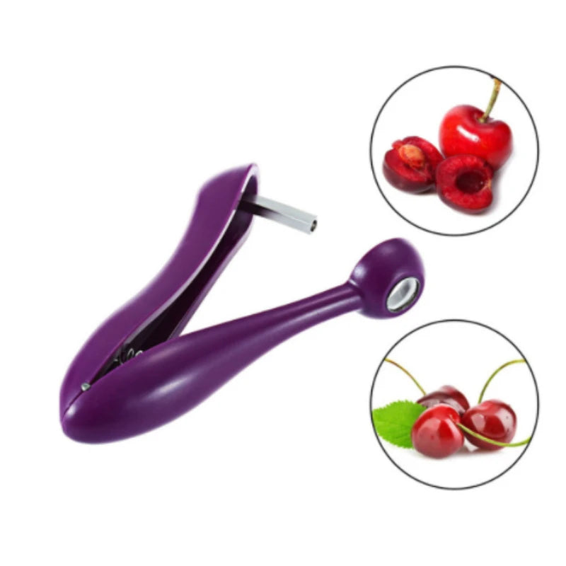Cherry and Olive Pit Remover Tool for Kitchen, Purple, 13x9cm