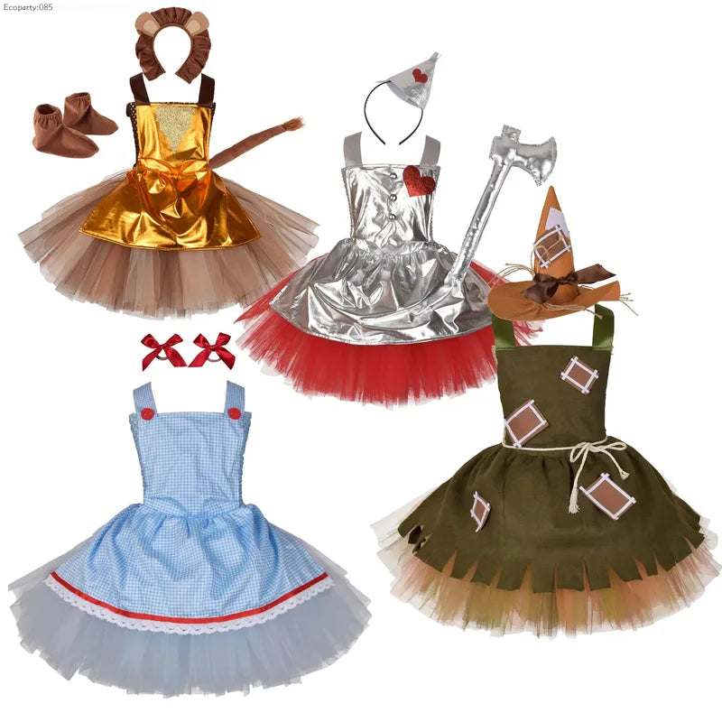 Halloween Wizard of Oz Costume Dress for Girls - Cosplay Party Dress Up Set