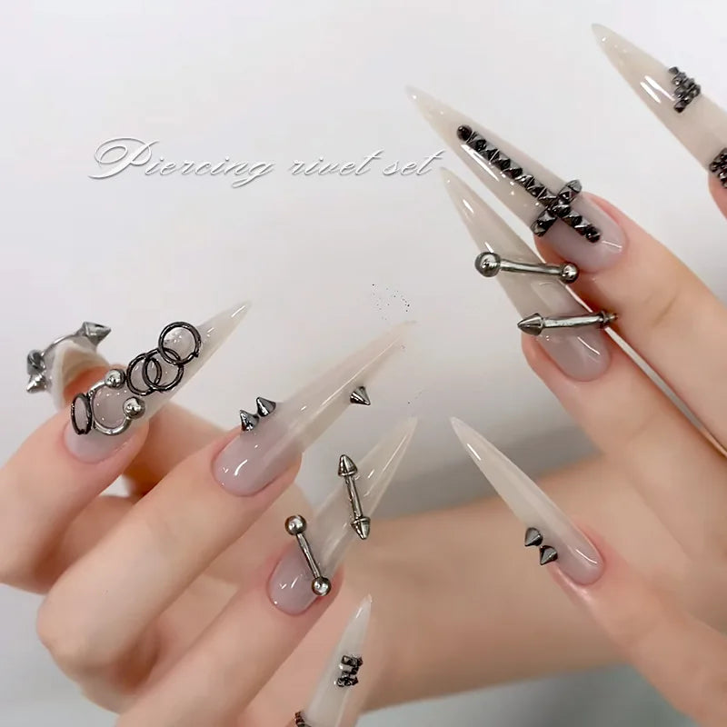 30pcs Nail Art Charms Set - Punk Arrow Rivet Alloy Spike Jewelry for Nails