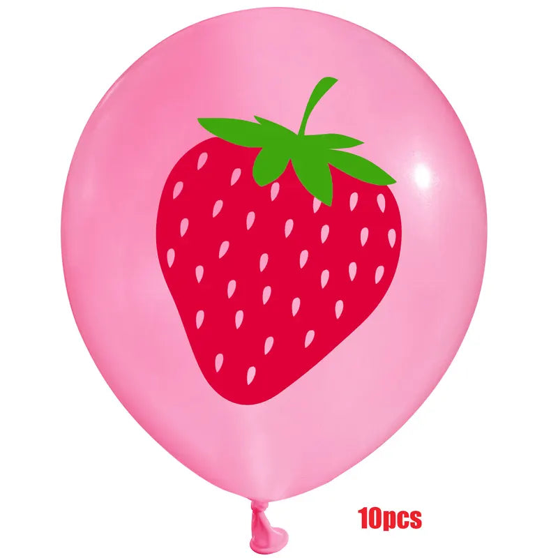 12 Inch Strawberry Themed Latex Balloons for Hawaiian Party Decorations