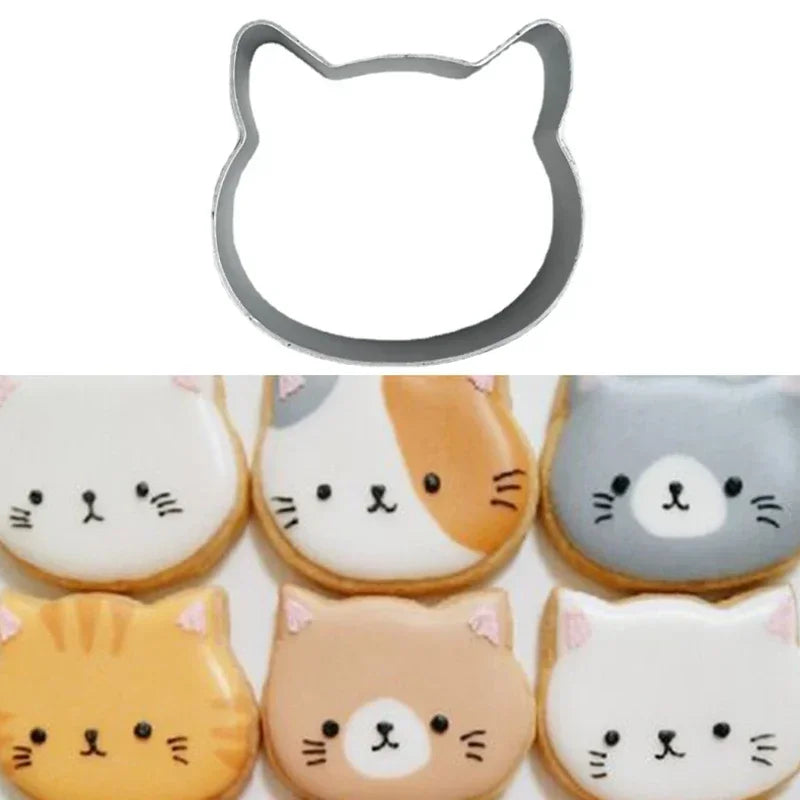 Aluminium Alloy Cat Shape Cookie Cutter Biscuit Mold for Baking & Pastry