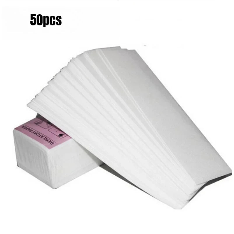 100 Sheets Hair Removal Wax Paper Strips Nonwoven Depilatory Cloth for Waxing