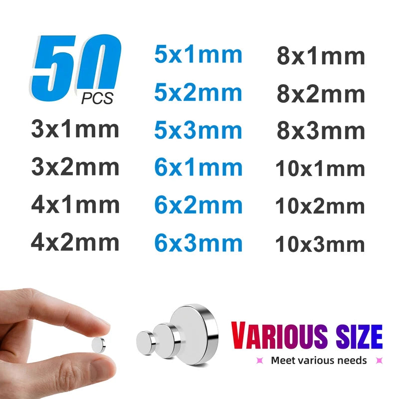 Assorted Strong Magnet Set for DIY Crafts, Home Organization, Office Use and Decoration