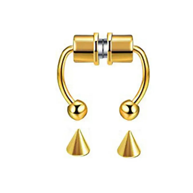 Magnetic Fake Nose Piercing Jewelry Hoop Septum Lip Body Faux Piercing