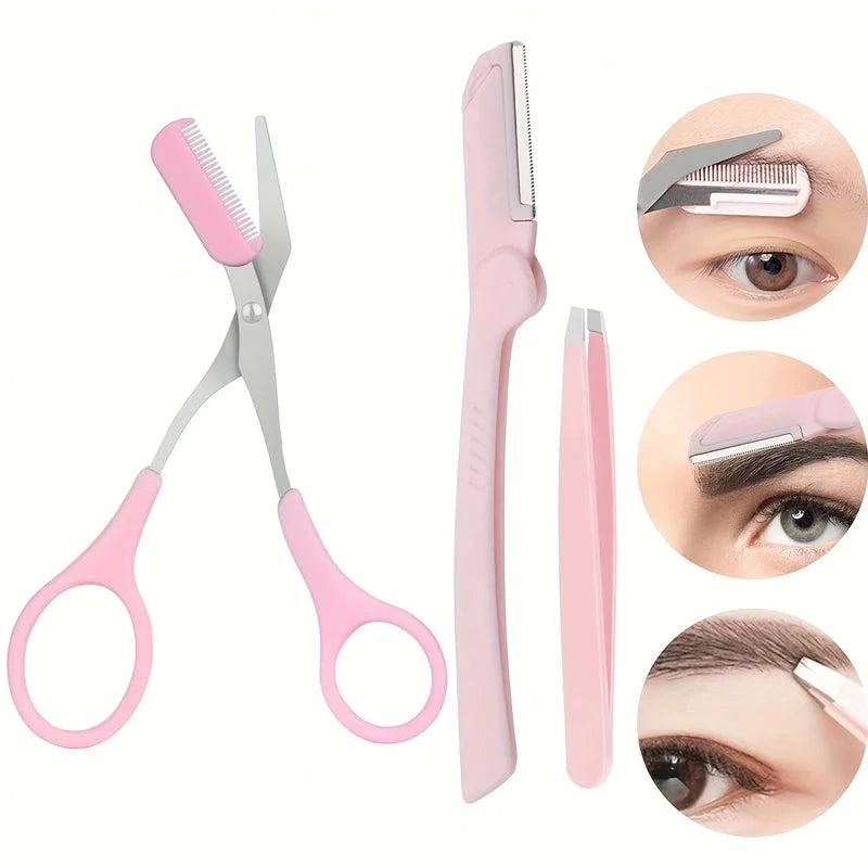Eyebrow Grooming Kit Set for Women and Men - Stainless Steel Includes Comb & Trimmer