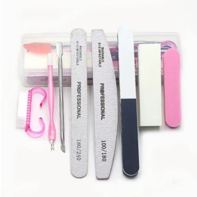 Professional Nail Files Set 100/180 Grit Manicure & Pedicure Buffer Kit