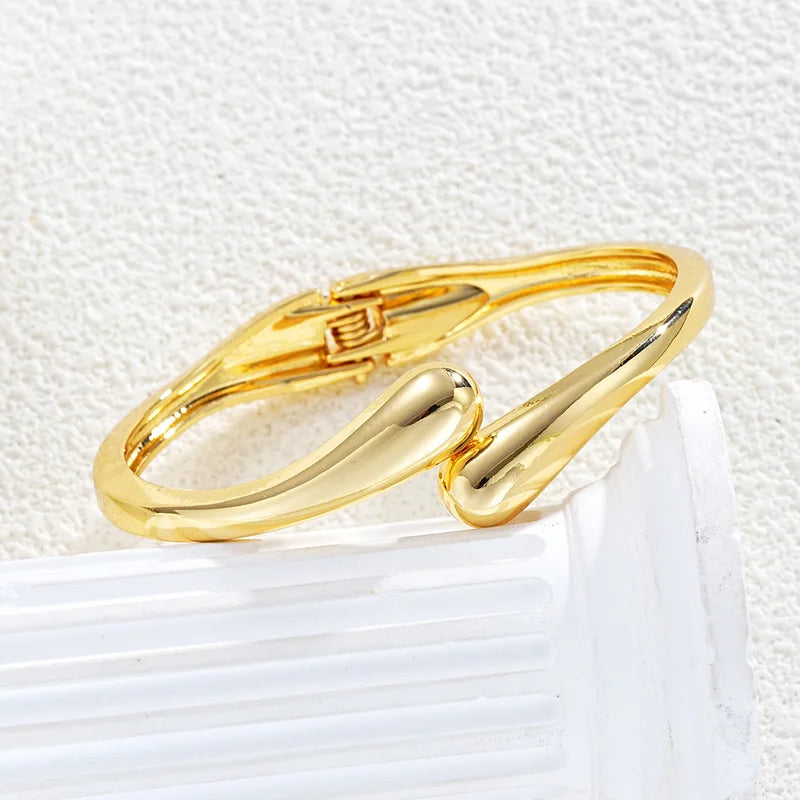 Adjustable Water Drop Metal Bangle for Women - Daily Wear Jewelry