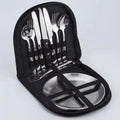 2-Person Camping Utensil Set with Plates, Spoons, Knives & Forks for Outdoor Picnic Dinnerware