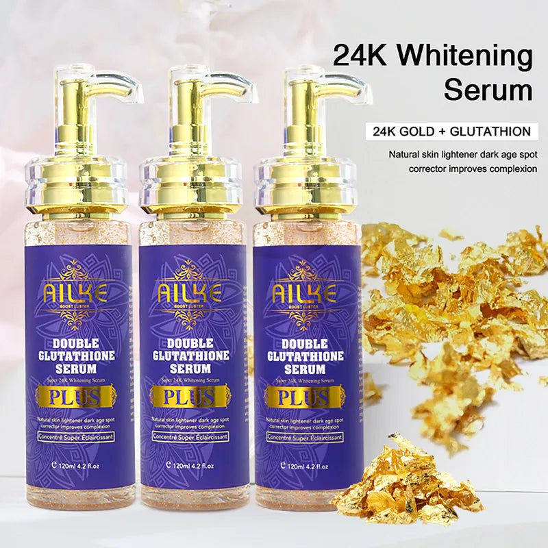 Double Glutathione Whitening Serum for All Skin Types - Reduces Dark Spots & Moisturizes 120ml