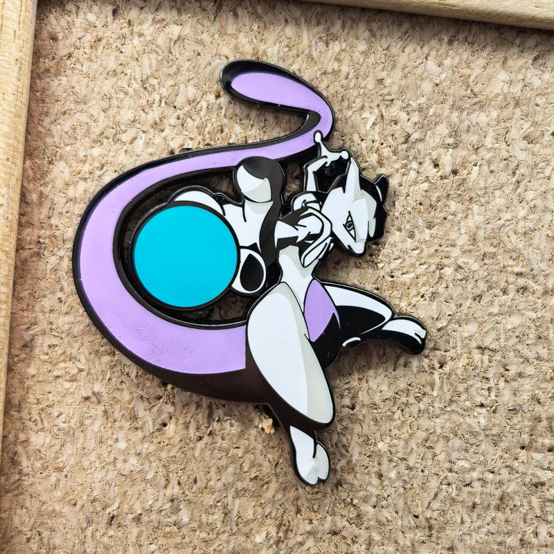 Mewtwo Anime Metal Pin Badge - Game Character Brooch for Bags & Clothing